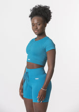 Ensemble d'été WAVE côtelé (short + t-shirt)