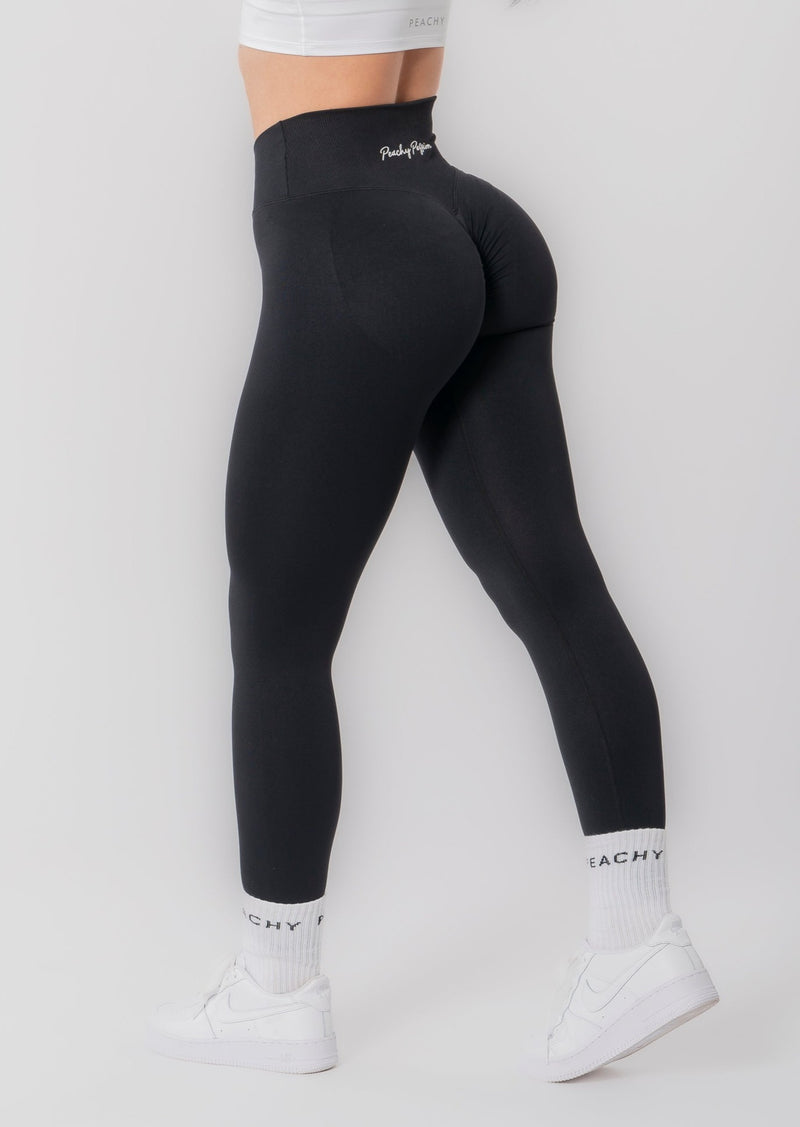 [Leggings con vita a V e arricciature