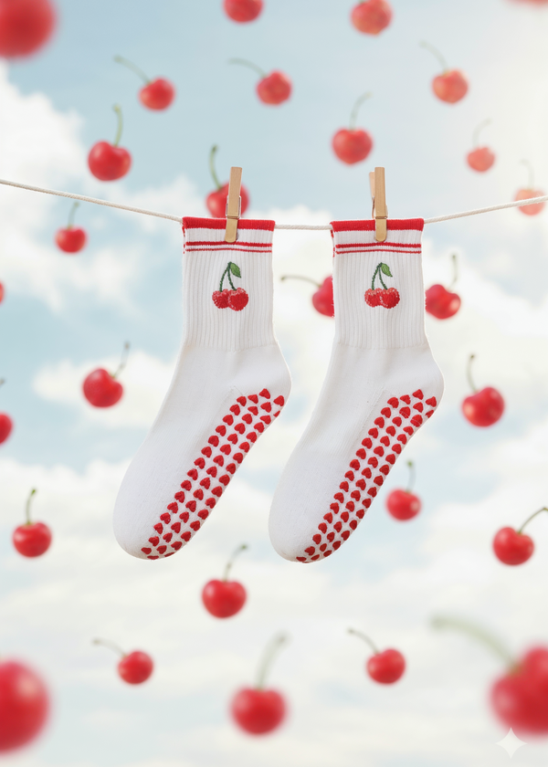 Pilates Socks - Cherry Red